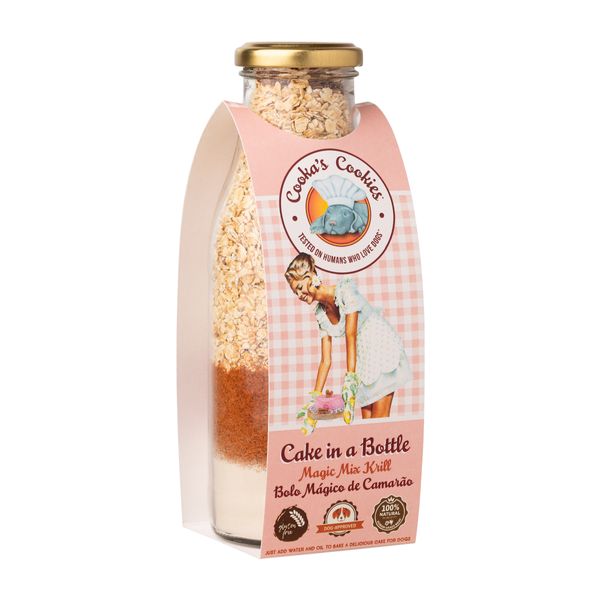 Натуральная смесь для приготовления праздничного торта для собак Cooka's Cookies Cake In Bottle с Креветкой 320 г 32582 фото