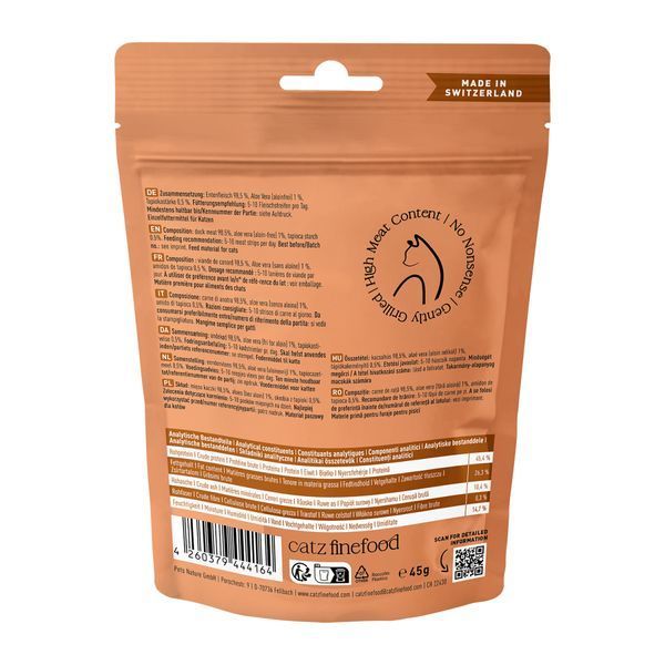 Натуральні ласощі для котів Catz Finefood Meatz з Качкою 45 г 48224 фото