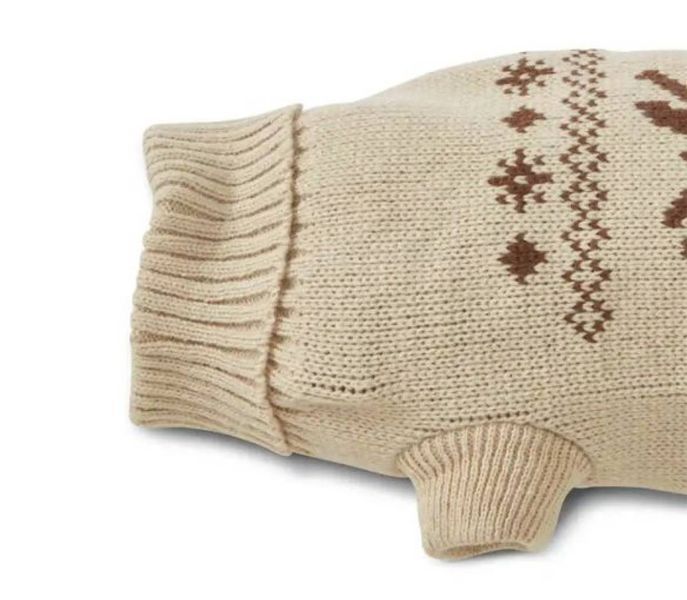 В'язаний светр для собаки Wolters Moose з візерунком Лось 35 см Бежевий 29561 фото