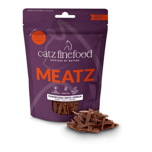 Натуральні ласощі для котів Catz Finefood Meatz Wild Mix мікс дичини 45 г 48232 фото