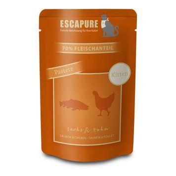 Вологий корм для кошенят Escapure Kitten Лосось і курятина 100 г 49627 фото