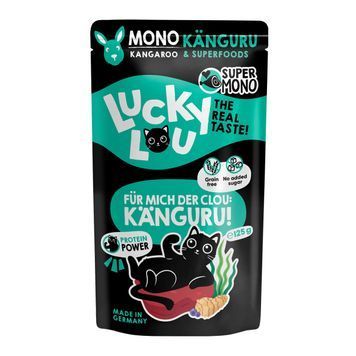 Натуральний вологий корм для котів Lucky Lou SuperMono з Кенгуру 125 г 48302 фото