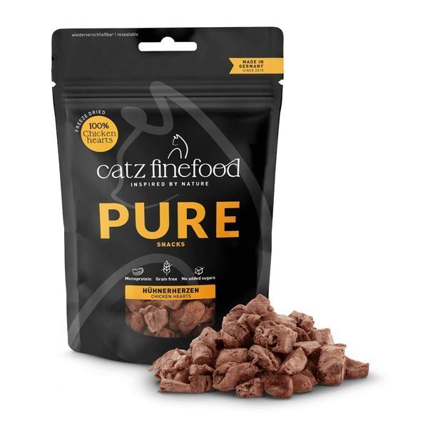Натуральні ласощі для котів Catz Finefood Pure Snacks з Курячими Серцями 35 г 48234 фото