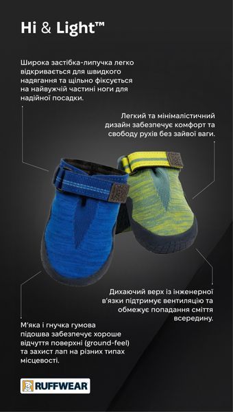 Легкая трекинговая обувь для собак Ruffwear Hi & Light&trade; 44 мм Синий 30600 фото