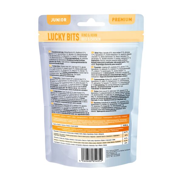 Натуральные лакомства из Говядины и Курицы Chewies Lucky Bits для щенков 80 г 32170 фото